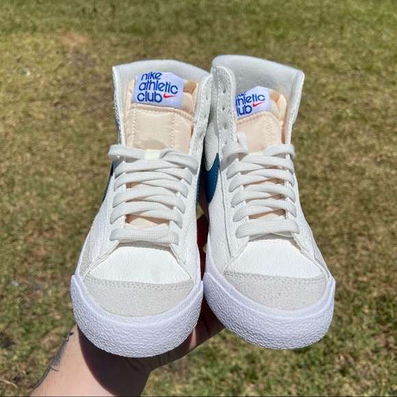 NIKE BLAZER MID CREAM BLUE - Picture 2 of 3